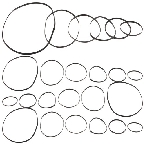 Black rubber flat drive belts - black,